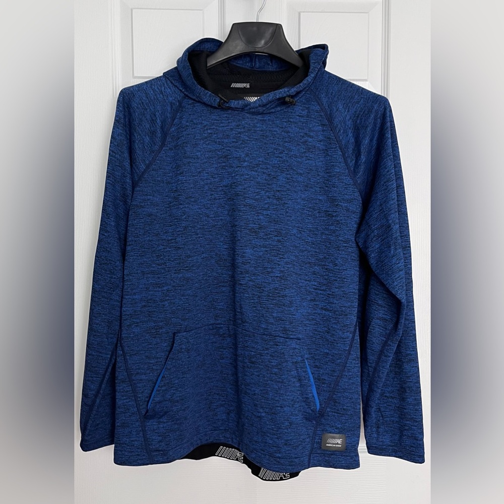 American Eagle Outfitters, Men's Active Flex Blue Hoodie Pullover, Size L